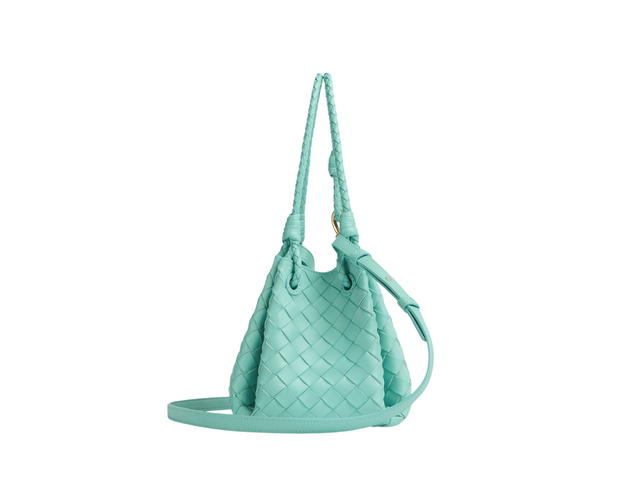Bottega Veneta Bottega Veneta Small Parachute In Lambskin With Brass Finish Hardware Green Oasis - view 3