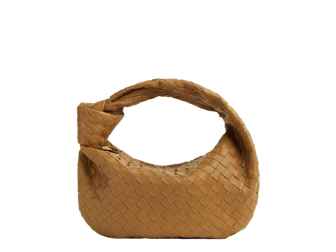 Bottega Veneta Bottega Veneta Teen Jodie In Lambskin With Gold Finish Hardware Caramel