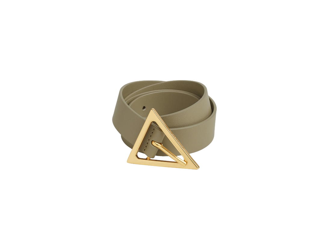 Bottega Veneta Bottega Veneta Triangle Belt In Leather With Gold Finish Hardware Taupe