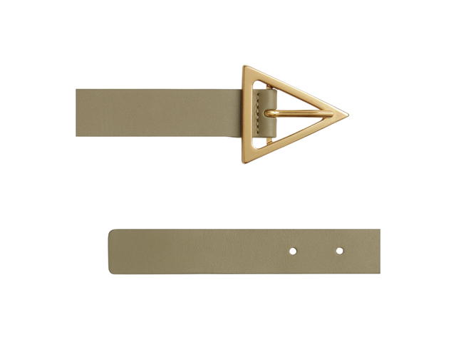 Bottega Veneta Bottega Veneta Triangle Belt In Leather With Gold Finish Hardware Taupe - view 2