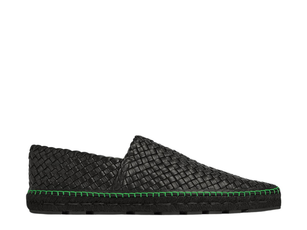Bottega Veneta Bottega Veneta Tubular Intreccio Leather Espadrilles Black-Parakeet
