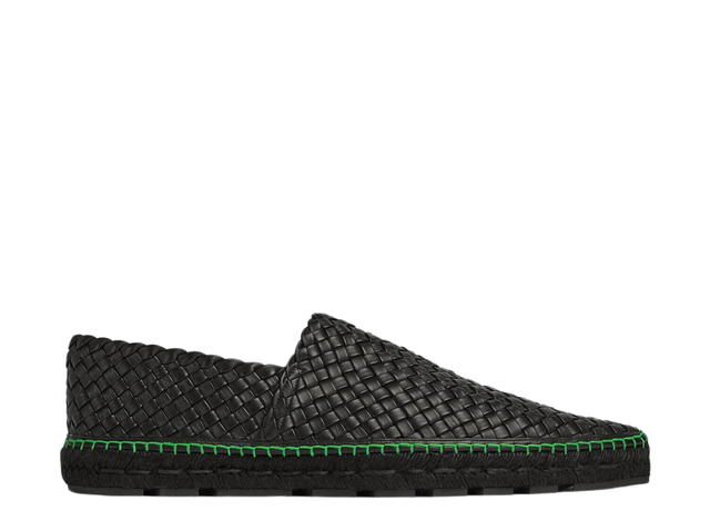 Bottega Veneta Bottega Veneta Tubular Intreccio Leather Espadrilles Black-Parakeet - view 1