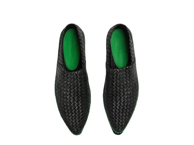 Bottega Veneta Bottega Veneta Tubular Intreccio Leather Espadrilles Black-Parakeet - view 2