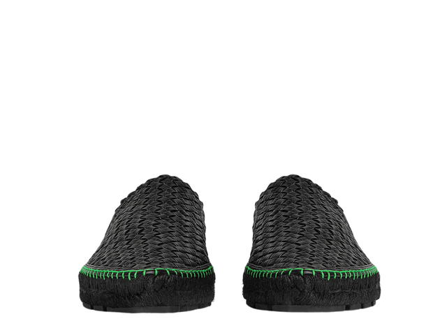 Bottega Veneta Bottega Veneta Tubular Intreccio Leather Espadrilles Black-Parakeet - view 3