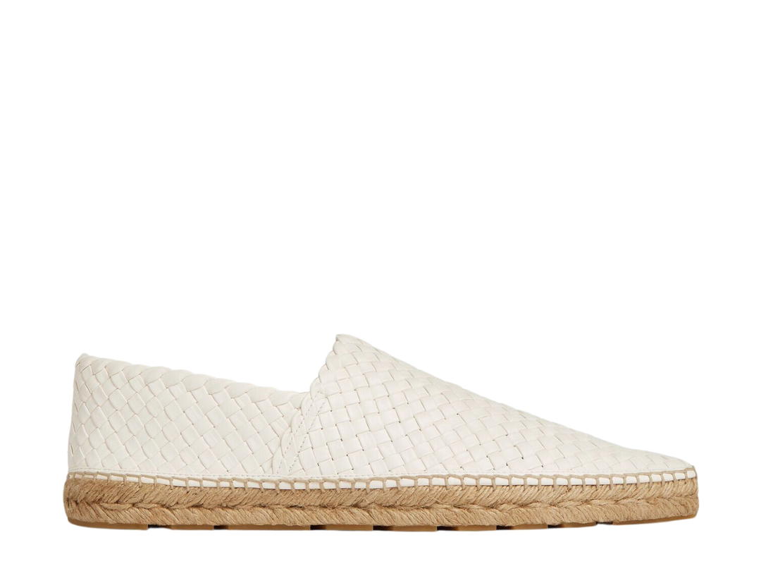 Bottega Veneta Bottega Veneta Tubular Intreccio Leather Espadrilles White