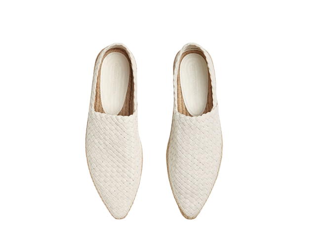 Bottega Veneta Bottega Veneta Tubular Intreccio Leather Espadrilles White - view 2