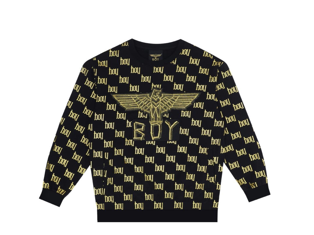Boy London Boy London Boy Eagle Gold Text Black