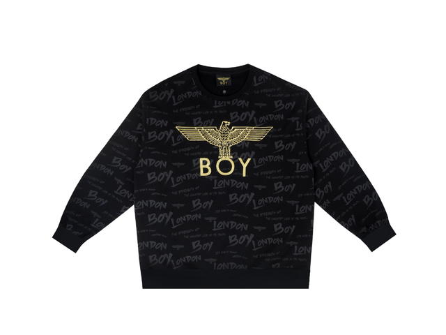 Boy London Boy London Boy Grey Text Repeat Black - view 1
