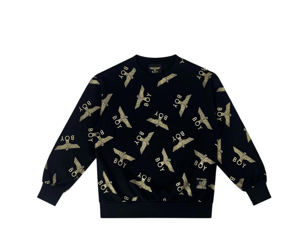 Boy London Boy London Boy Repeat Sweatshirt Black Gold