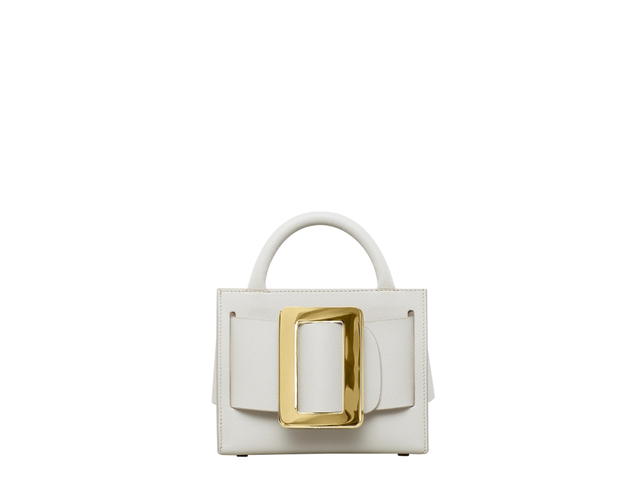 Boyy Boyy Bobby 18 In Grained Calfskin Leather With Epsom Metallic Gold Buckle Blanco - view 1