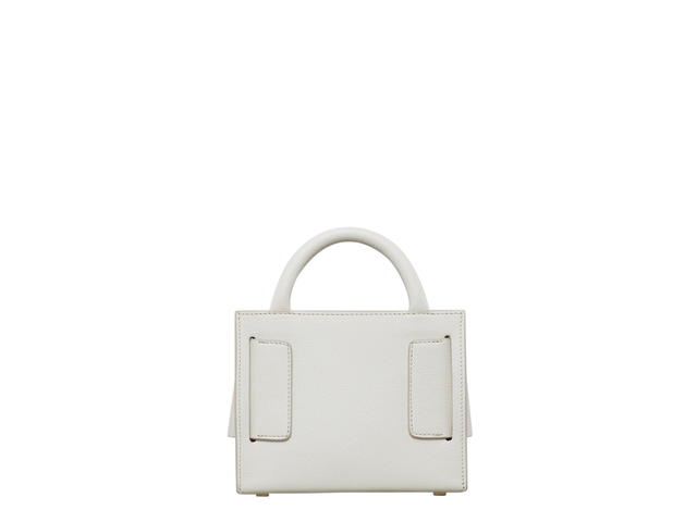 Boyy Boyy Bobby 18 In Grained Calfskin Leather With Epsom Metallic Gold Buckle Blanco - view 2