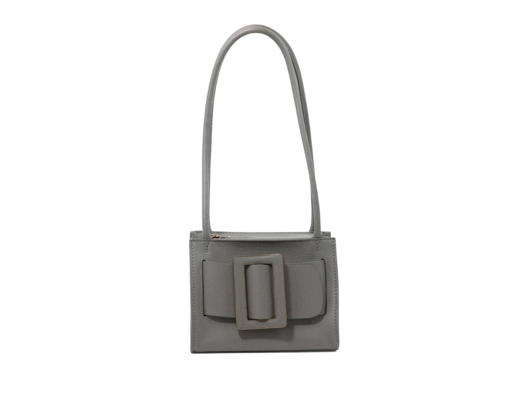 Boyy Boyy Bobby Soft 18 In Grained Calfskin Leather With Metal And Leather Buckle Greyflannel
