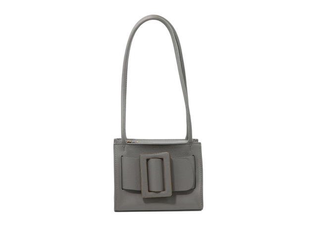Boyy Boyy Bobby Soft 18 In Grained Calfskin Leather With Metal And Leather Buckle Greyflannel - view 1