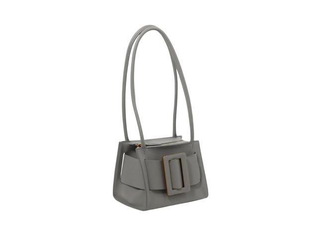 Boyy Boyy Bobby Soft 18 In Grained Calfskin Leather With Metal And Leather Buckle Greyflannel - view 3