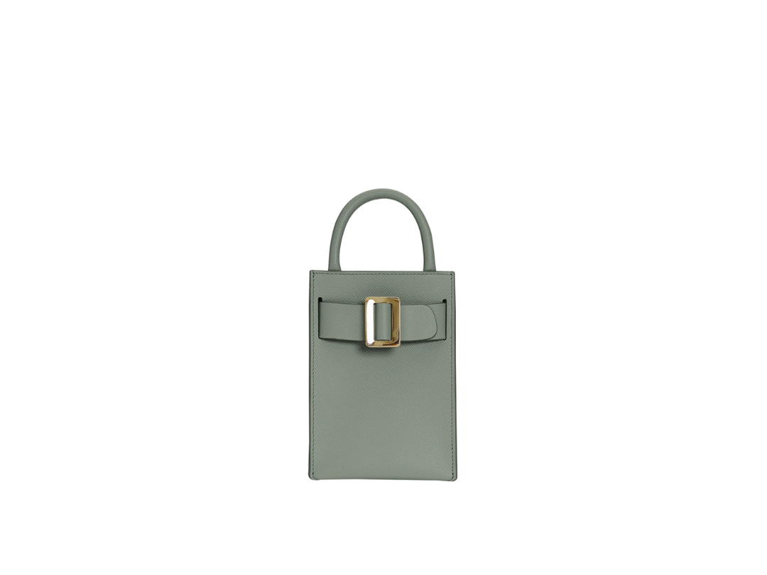 Boyy Boyy Bobby Tourist Epsom In Grained Calfskin With Gold Metal Buckle Celadon