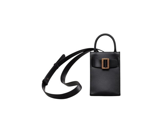 Boyy Boyy Bobby Tourist In Calfskin Leather Gold Buckle Black - view 1
