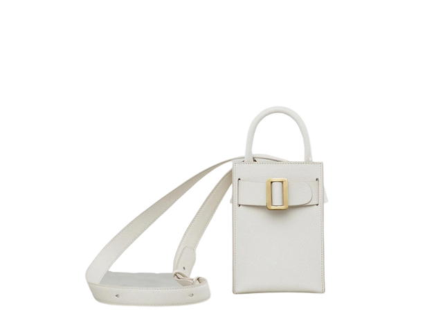 Boyy Boyy Bobby Tourist In Calfskin With Epsom Metallic Gold Buckle Blanco - view 1