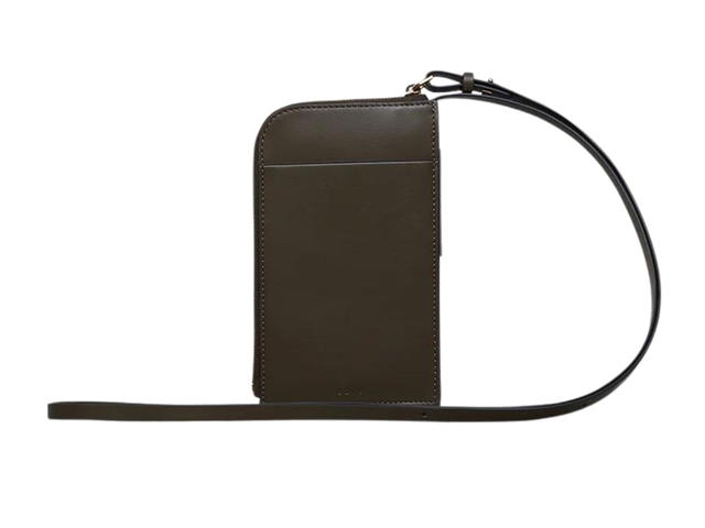 Boyy Boyy Buckle Cross Body Phone Case In Calfskin Leather Khaki Brown - view 2