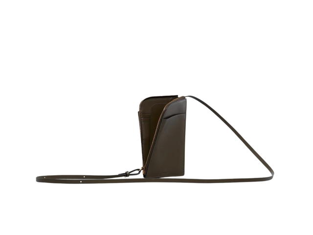 Boyy Boyy Buckle Cross Body Phone Case In Calfskin Leather Khaki Brown - view 3