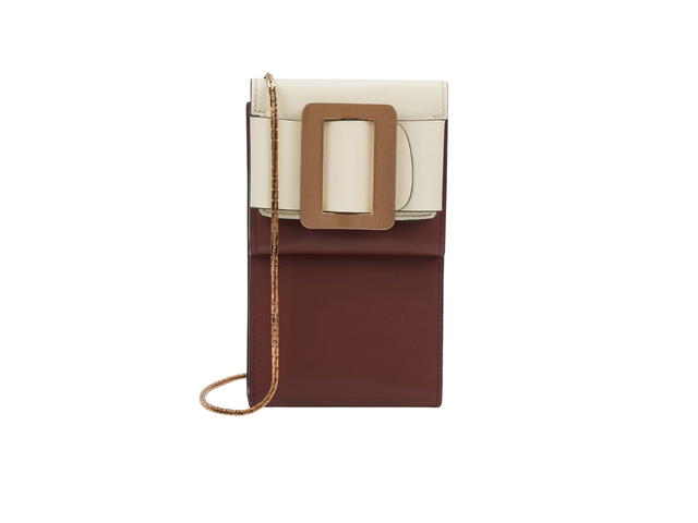 Boyy Boyy Buckle Flap Case Two-Tone In Smooth Leather With Bronze Hardware Bleached Lemon New Cognac - view 1