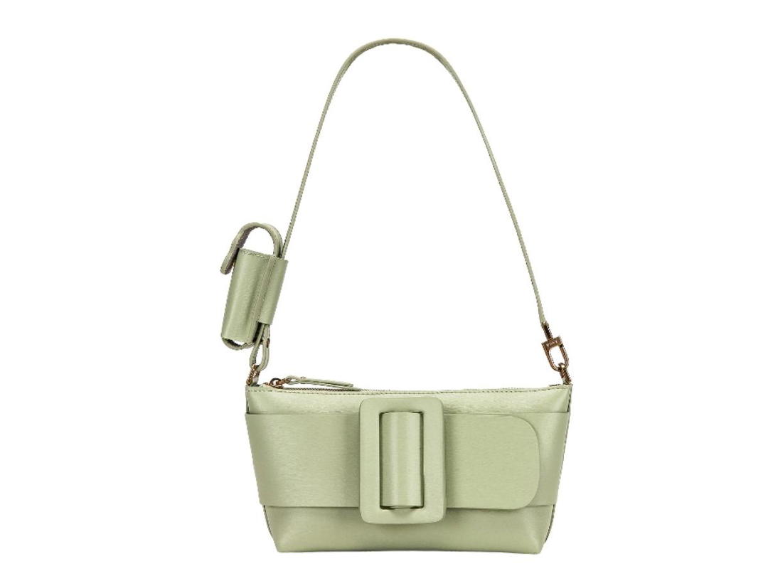 Boyy Boyy Buckle Pouchette Shoulder Bag In Calfskin Leather With Gold-Tone Metal Hardware Pistachio