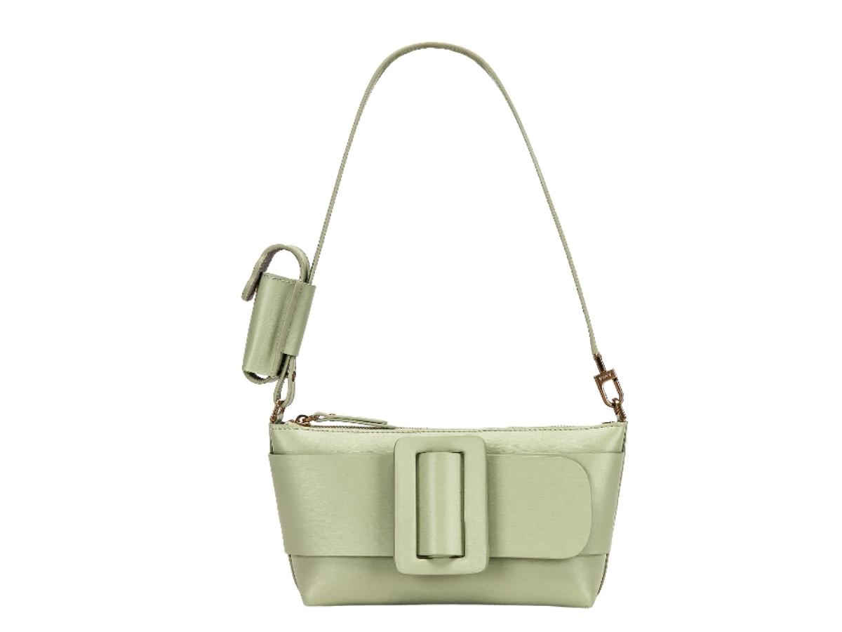 Boyy Boyy Buckle Pouchette Shoulder Bag In Calfskin Leather With Gold-Tone Metal Hardware Pistachio