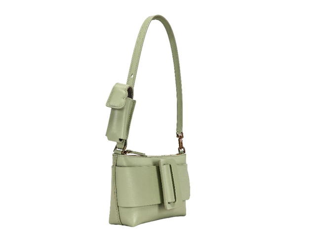 Boyy Boyy Buckle Pouchette Shoulder Bag In Calfskin Leather With Gold-Tone Metal Hardware Pistachio - view 3