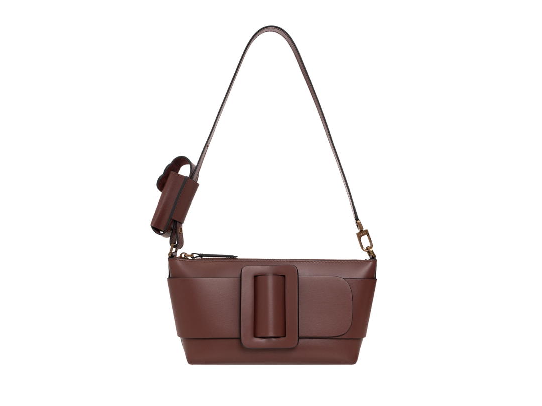 Boyy Boyy Buckle Pouchette Shoulder Bag In Calfskin Leather With Gold-tone Metal Hardware Burgundy