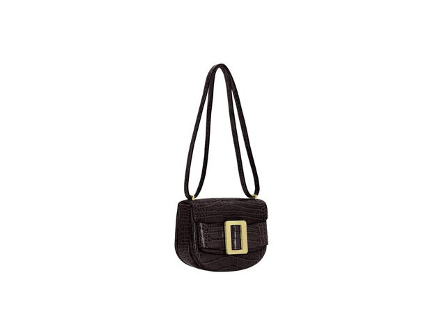 Boyy Boyy Buckle Saddle In Croc-Embossed Calfskin Leather With Metal Buckle And Leather Belt Espresso Black - view 2