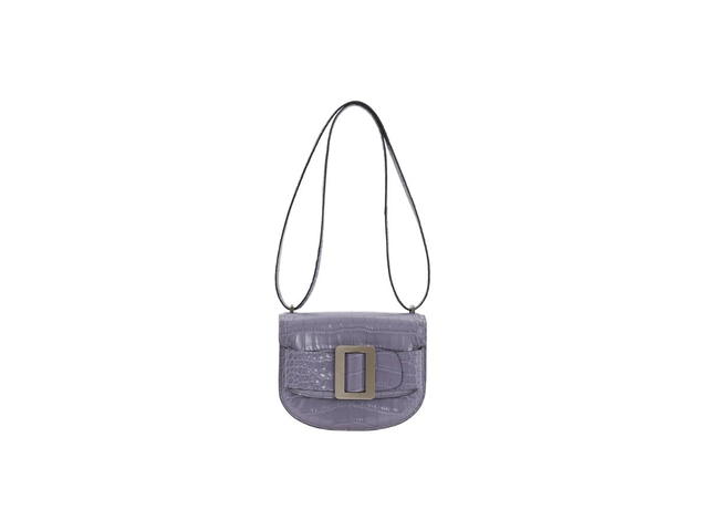 Boyy Boyy Buckle Saddle In Croc-Embossed Calfskin Leather With Metal Buckle And Leather Belt Grape - view 1