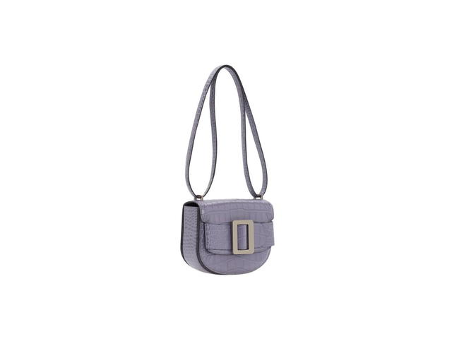 Boyy Boyy Buckle Saddle In Croc-Embossed Calfskin Leather With Metal Buckle And Leather Belt Grape - view 2