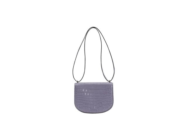 Boyy Boyy Buckle Saddle In Croc-Embossed Calfskin Leather With Metal Buckle And Leather Belt Grape - view 4