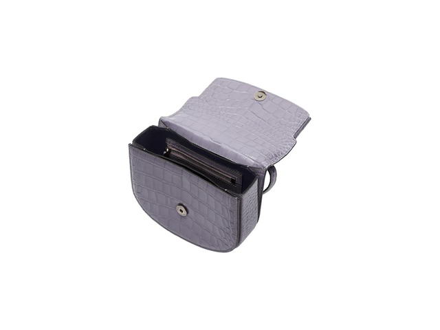 Boyy Boyy Buckle Saddle In Croc-Embossed Calfskin Leather With Metal Buckle And Leather Belt Grape - view 5
