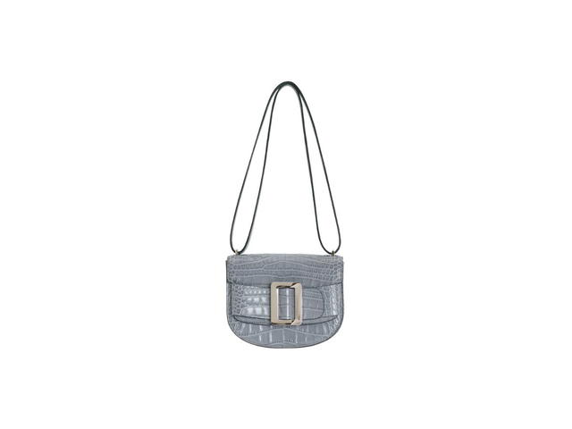 Boyy Boyy Buckle Saddle In Croc-Embossed Calfskin Leather With Metal Buckle And Leather Belt Grey - view 1