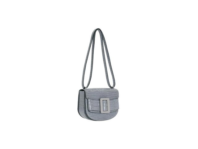 Boyy Boyy Buckle Saddle In Croc-Embossed Calfskin Leather With Metal Buckle And Leather Belt Grey - view 2