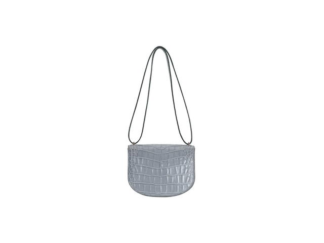 Boyy Boyy Buckle Saddle In Croc-Embossed Calfskin Leather With Metal Buckle And Leather Belt Grey - view 4
