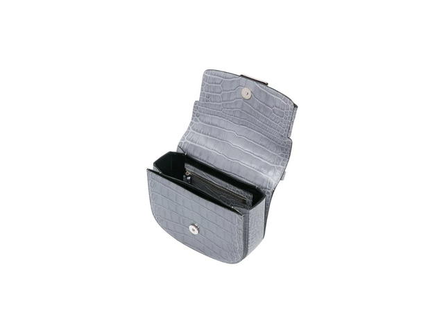 Boyy Boyy Buckle Saddle In Croc-Embossed Calfskin Leather With Metal Buckle And Leather Belt Grey - view 5