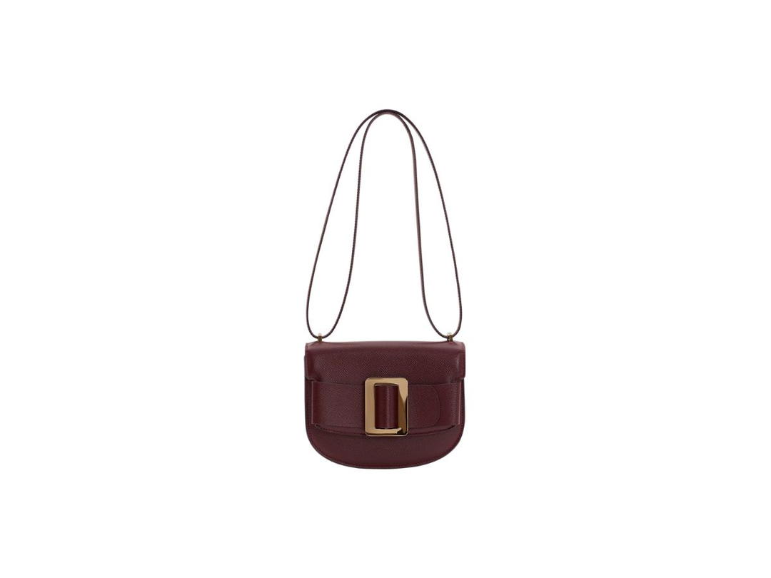 Boyy Boyy Buckle Saddle In Epsom Grained Calfskin Leather With Metal Buckle And Leather Belt Cherry