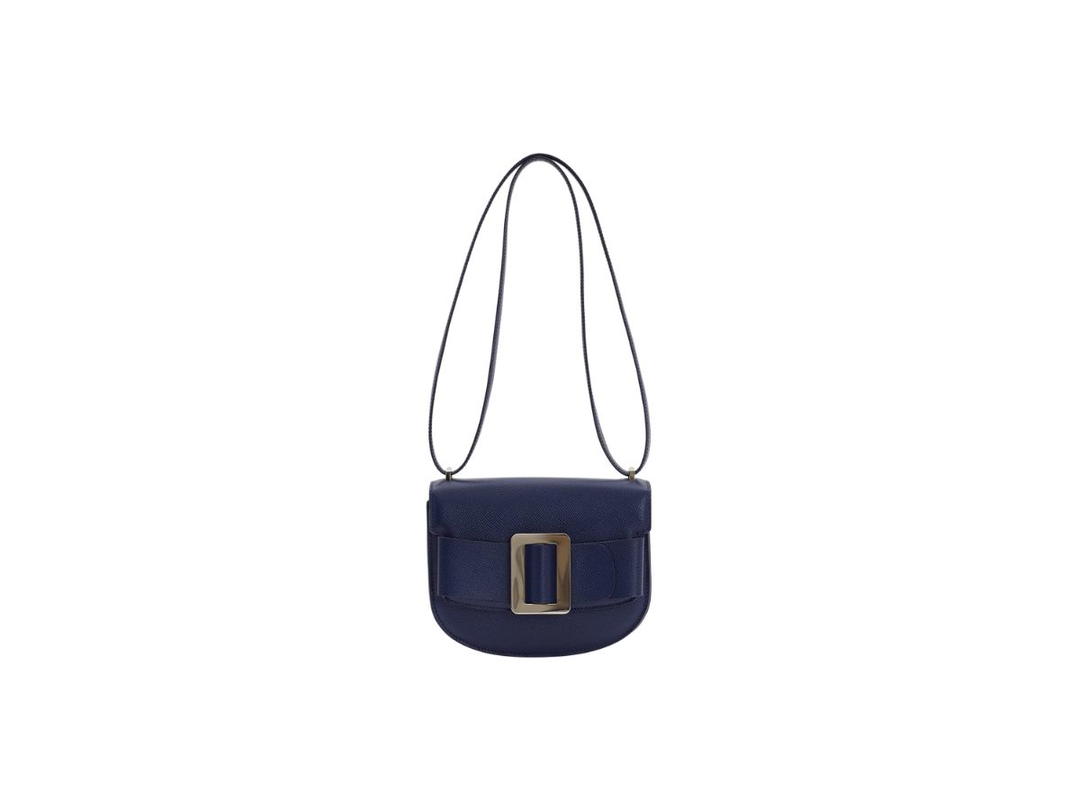 Boyy Boyy Buckle Saddle In Epsom Grained Calfskin Leather With Metal Buckle And Leather Belt Etruria Blue