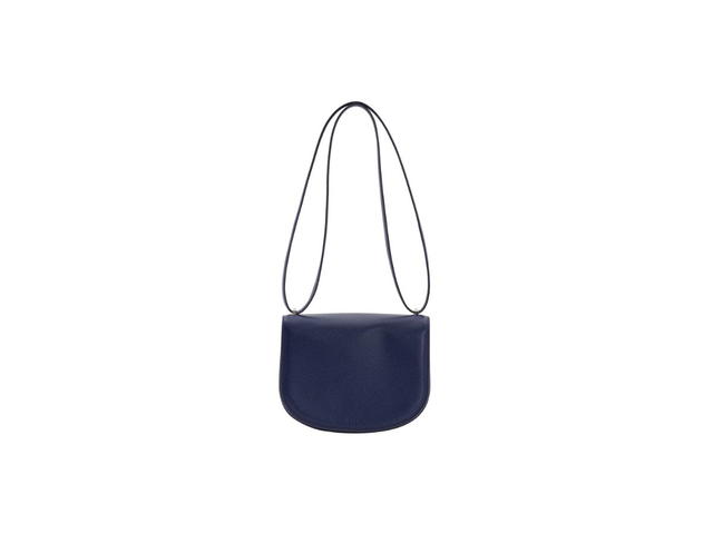 Boyy Boyy Buckle Saddle In Epsom Grained Calfskin Leather With Metal Buckle And Leather Belt Etruria Blue - view 4