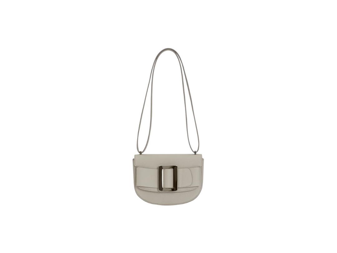 Boyy Boyy Buckle Saddle In Epsom Grained Calfskin Leather With Metal Buckle And Leather Belt Hummus