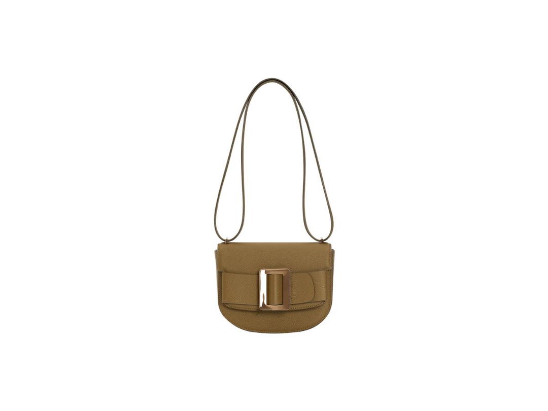 Boyy Boyy Buckle Saddle In Epsom Grained Calfskin Leather With Metal Buckle And Leather Belt Nutmeg