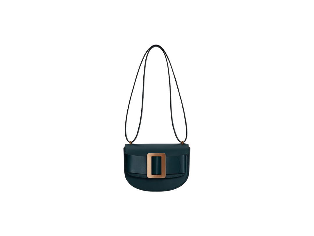Boyy Boyy Buckle Saddle In Palmellato Calfskin Leather With Metal Buckle And Leather Belt Ocean