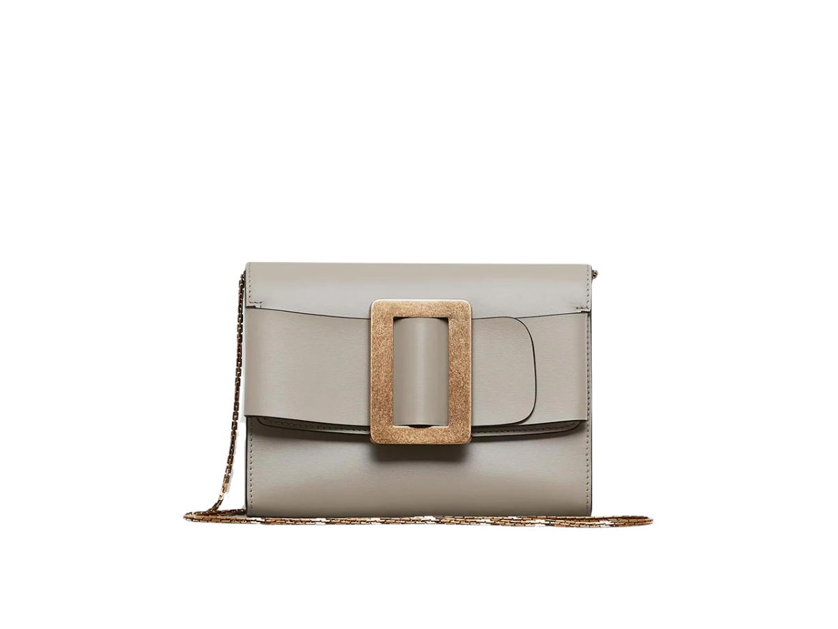 Boyy Boyy Buckle Travel Case In Calfskin Leather With Gold Buckle Tortora