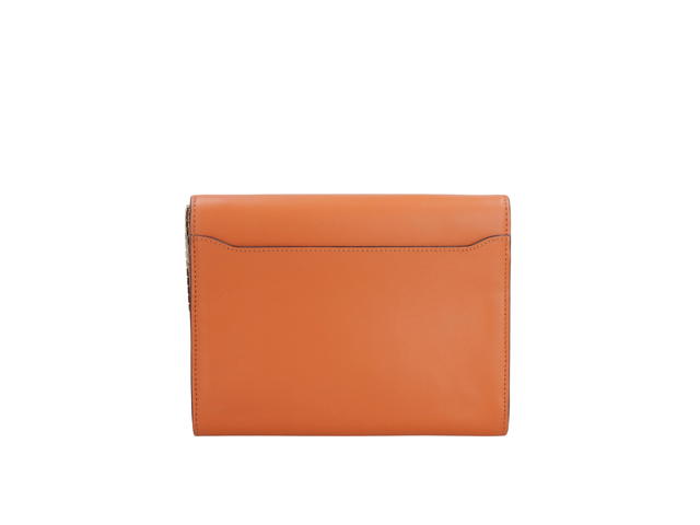 Boyy Boyy Buckle Travel Case In Smooth Leather With Bronze Metal Hardware Orange - view 2