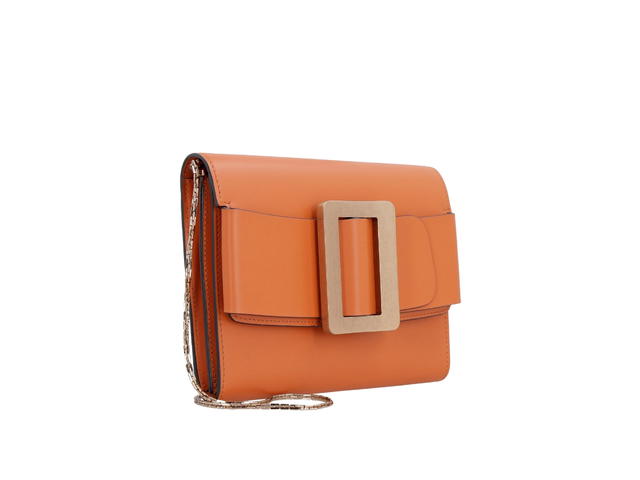 Boyy Boyy Buckle Travel Case In Smooth Leather With Bronze Metal Hardware Orange - view 3