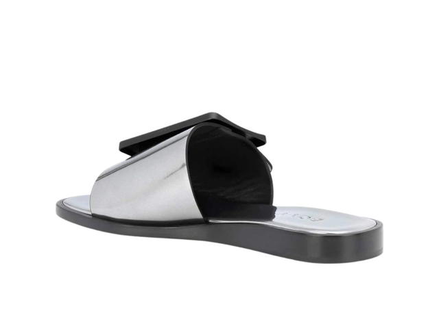Boyy Boyy Embellished Leather Sandals In Metallic Silver - view 2