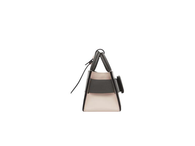 Boyy Boyy Mini Bobby Charm Bag In Structured Palmellato Calfskin Colorblocked Grey And Pink With Tonal Leather Buckle - view 2