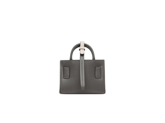 Boyy Boyy Mini Bobby Charm Bag In Structured Palmellato Calfskin Colorblocked Grey And Pink With Tonal Leather Buckle - view 3