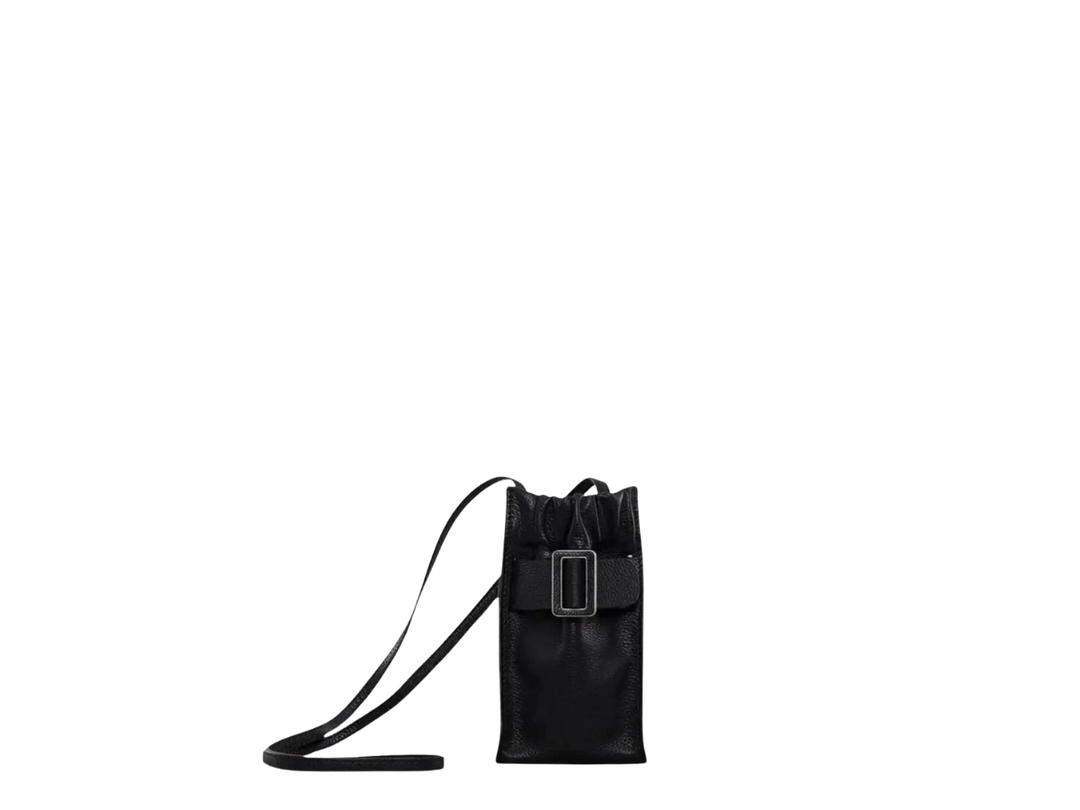 Boyy Boyy Phone Scrunchy Soft Bag In Leather With Crossbody Black